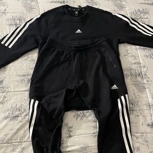 Adidas 3 Stripes Classic Black Tracksuit Joggers + Sweater (+FREE GIFT)